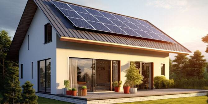 Ein Wohnhaus mit Solaranlage. Doch es geht auch hier noch effizienter mit dem Energiemanager.